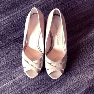 Franco Sarto wedge heels nude. Worn once. 4 1/2